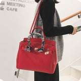 Large-capacity faux leather Kelly bag
