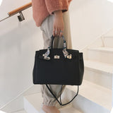 Large-capacity faux leather Kelly bag