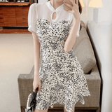 Floral Dress with Mesh Panels