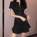 Fishtail zip-up dress