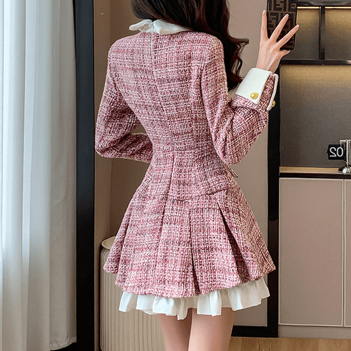 ピンクツイードフリルワンピース – panchapancha ピンクツイードフリルワンピース – panchapancha