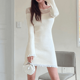 Sheer Rib-Knit Dress