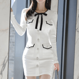 Ribbon Accent Knit Dress