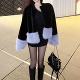 Colour-Block Short Jacket