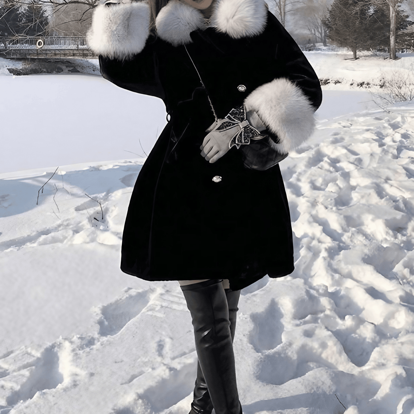 エレガントフォックスファーフードコート – panchapancha エレガントフォックスファーフードコート – panchapancha