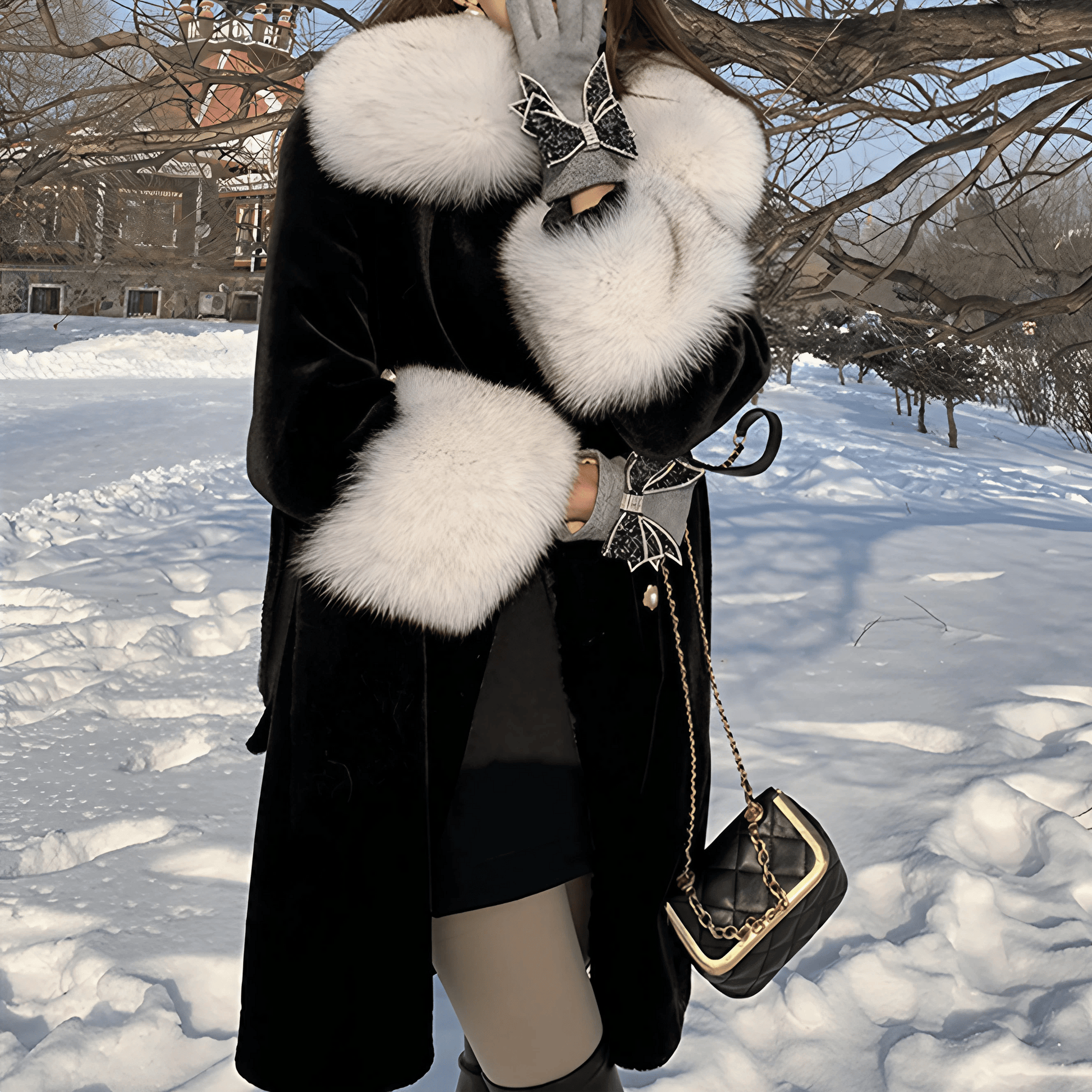 エレガントフォックスファーフードコート – panchapancha エレガントフォックスファーフードコート – panchapancha