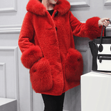 Voluminous Collar Faux Fur Coat