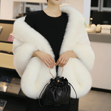 Warm Faux Fur Shawl Cape