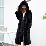 Stylish Faux Mink Long Coat