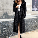 Stylish Faux Mink Long Coat