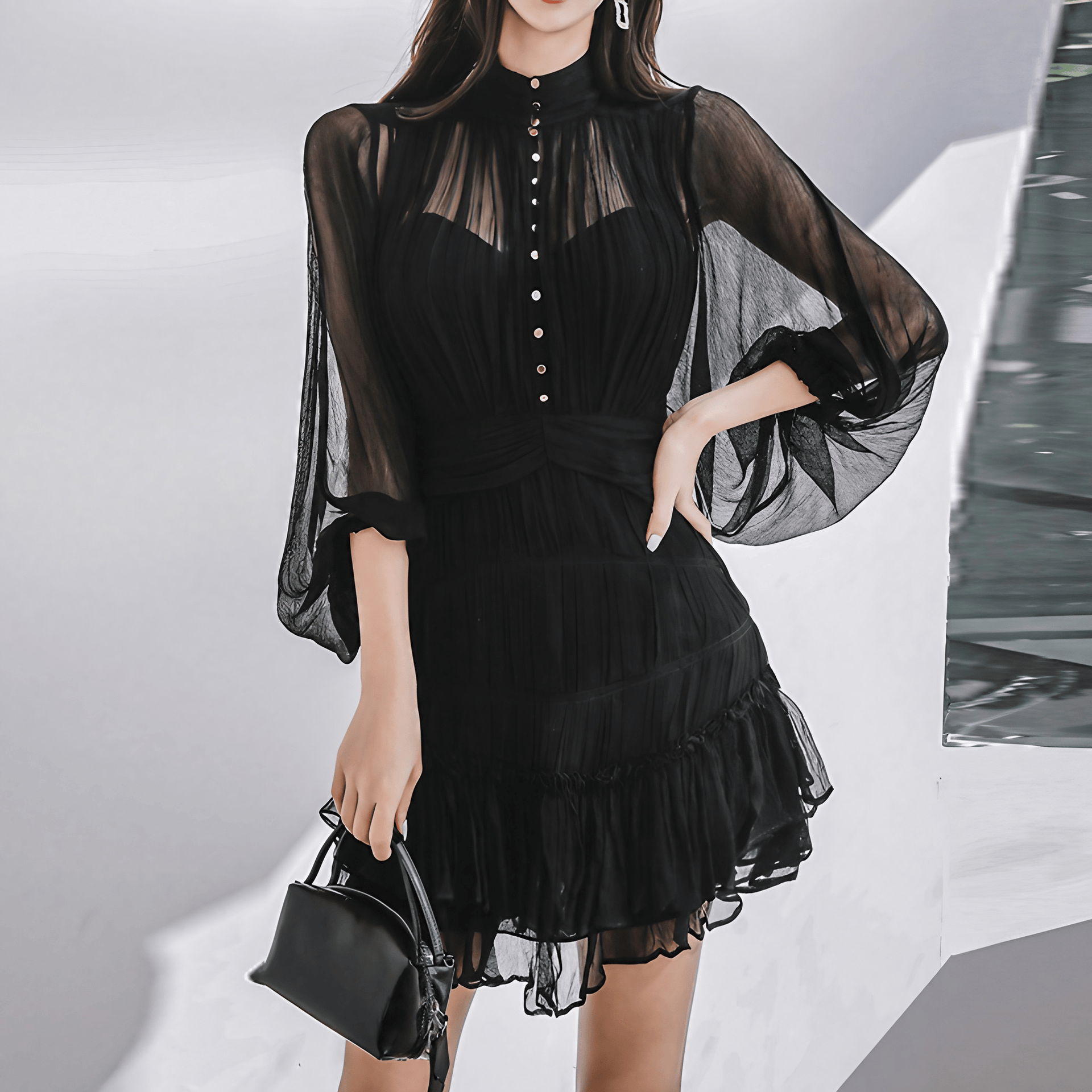 シースルーレイヤードワンピース – panchapancha シースルーレイヤードワンピース – panchapancha