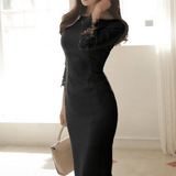 Fitted Boat-Neck Dress