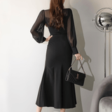 Sheer Top Fishtail Dress