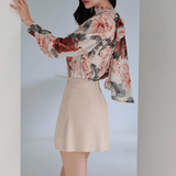 Floral Chiffon Blouse & Skirt Co-ord Set