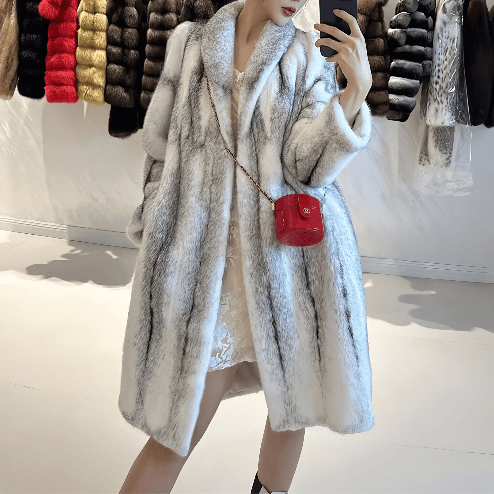 エレガントミンク風ファーロングコート – panchapancha