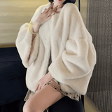 Relaxed-Fit Faux Fur Short Coat