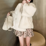 Relaxed-Fit Faux Fur Short Coat