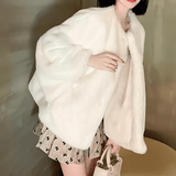 Relaxed-Fit Faux Fur Short Coat