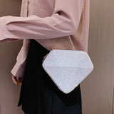 Diamond-Shaped Chain Shoulder Bag