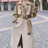Double-breasted contrast-colour coat