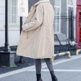 Mid-Length High-Collar Cotton Coat