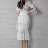 Slim Lace Top and Fishtail Skirt Co-ord Set