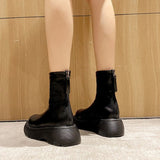 Wide-Sole Flatform Ankle Boots
