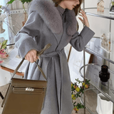 Grey Wool Silhouette Long Coat