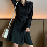 Short Shirt-Collar Slim Dress