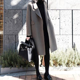 Mid-Length Cashmere Wool Coat