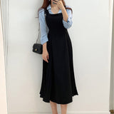 High-Waisted Side-Pleated Dress + Long Shirt