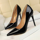 Pointed-Toe Metallic High-Heeled Court Shoes