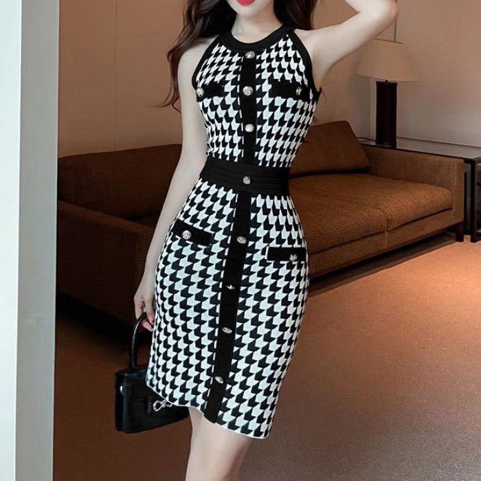 kate spade ニットワンピース kate spade♠︎ 千鳥格子柄 リボン