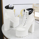 Contrast Colour Topline High-Heel Boots