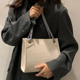 Faux Leather Chain-Strap Shoulder Bag