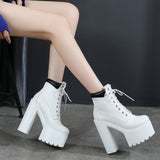 Contrast Colour Topline High-Heel Boots
