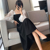 Organza Square-Neck Dress