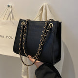 Faux Leather Chain-Strap Shoulder Bag