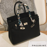 Large-capacity faux leather Kelly bag