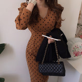 Polka Dot Cocoon Silhouette Dress