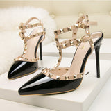 Studded Stiletto-Heel Sandals