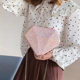 Diamond-Shaped Chain Shoulder Bag